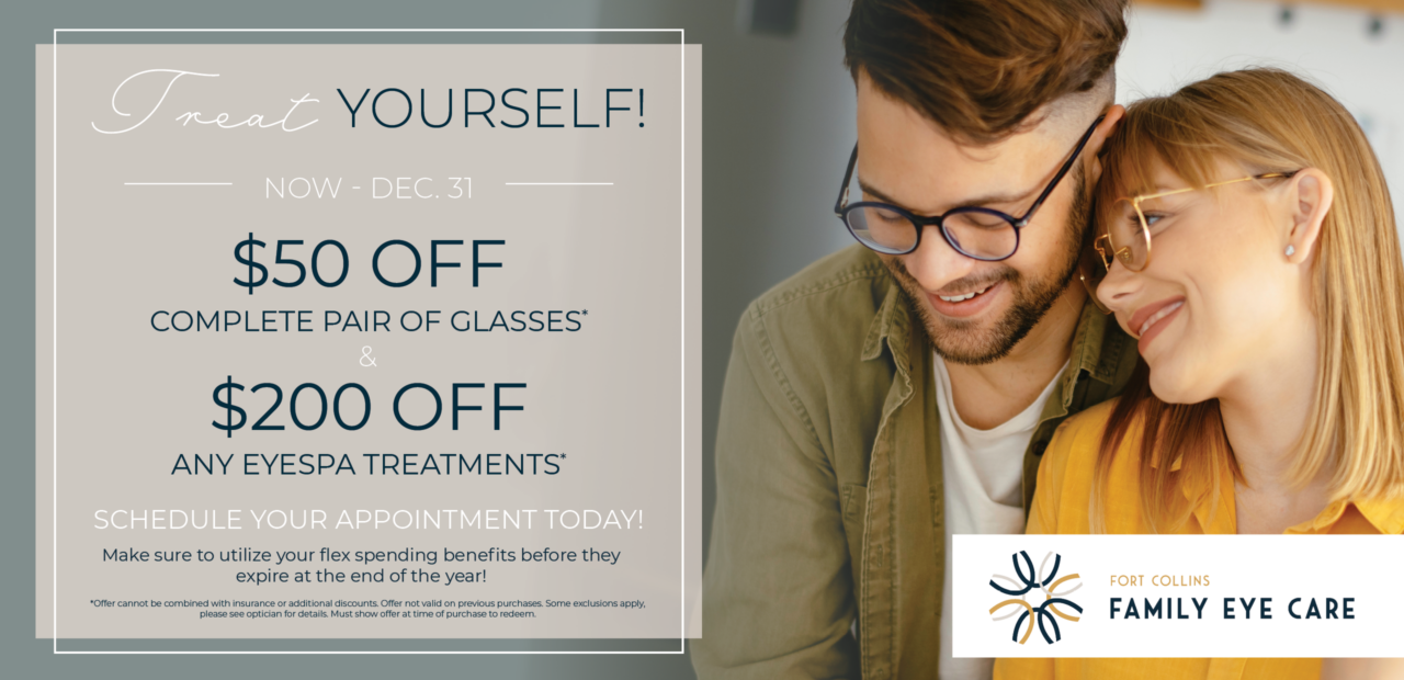 $50 off complete pair of glasses. $200 off any eyespa treatments.